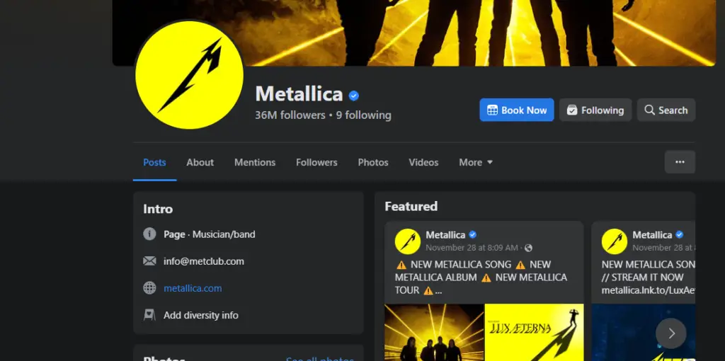 Metallica - 72 Seasons Album Release - Facebook Photos Design Change 
